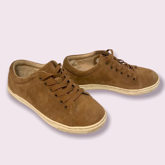 Authentic UGG Women’s Karine Lace-Up Suede Sneakers Chestnut Brown size 6 - Picture 4 of 8